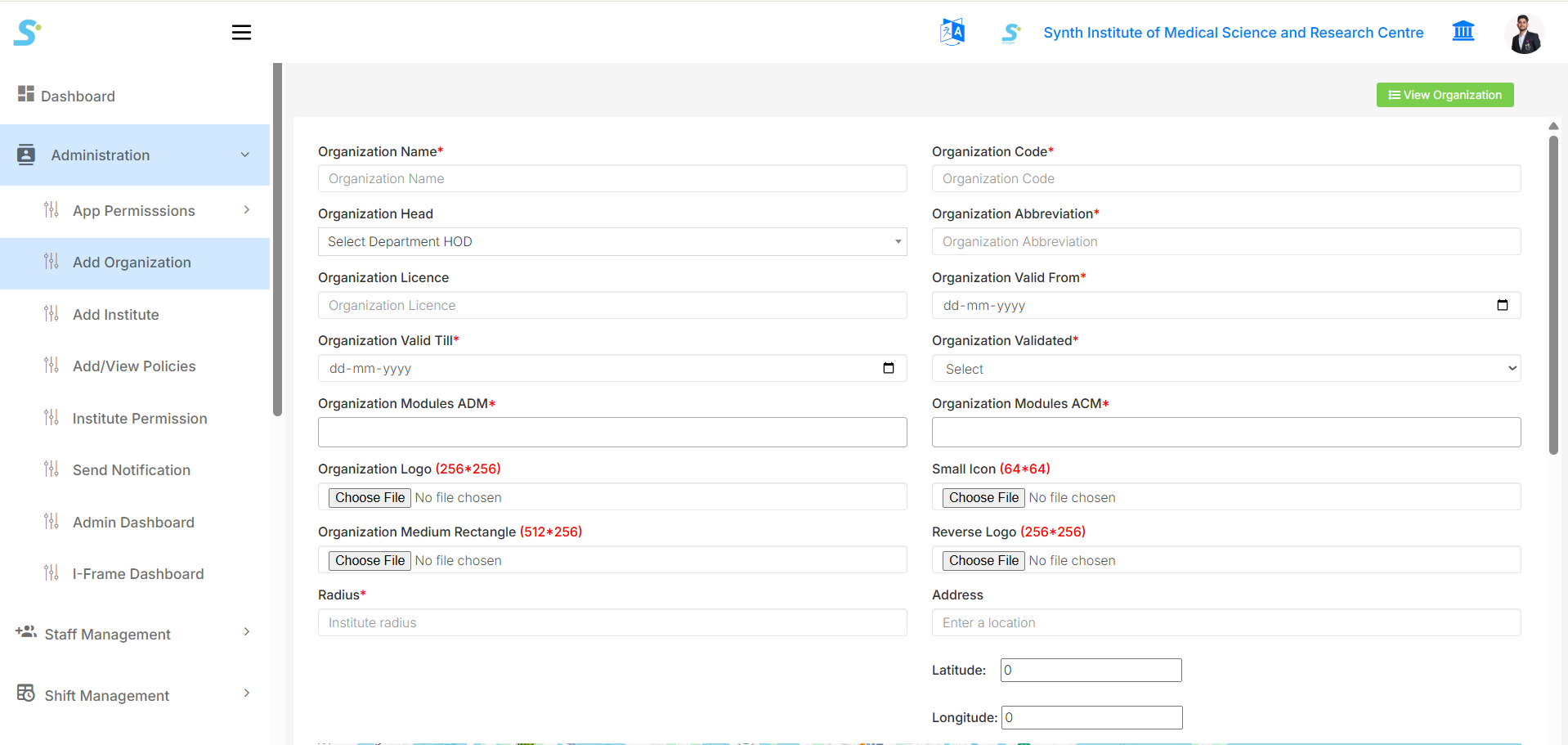 Add Organization Details