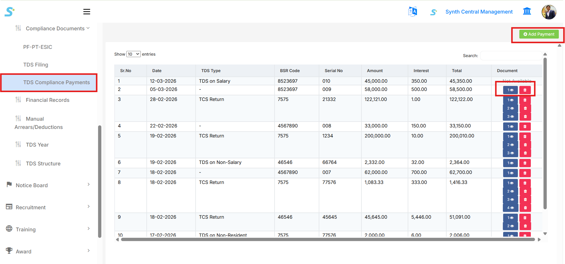 TDS Compliance Payments
