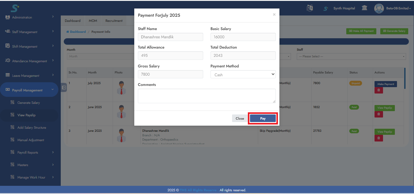 Pay and View Payslip