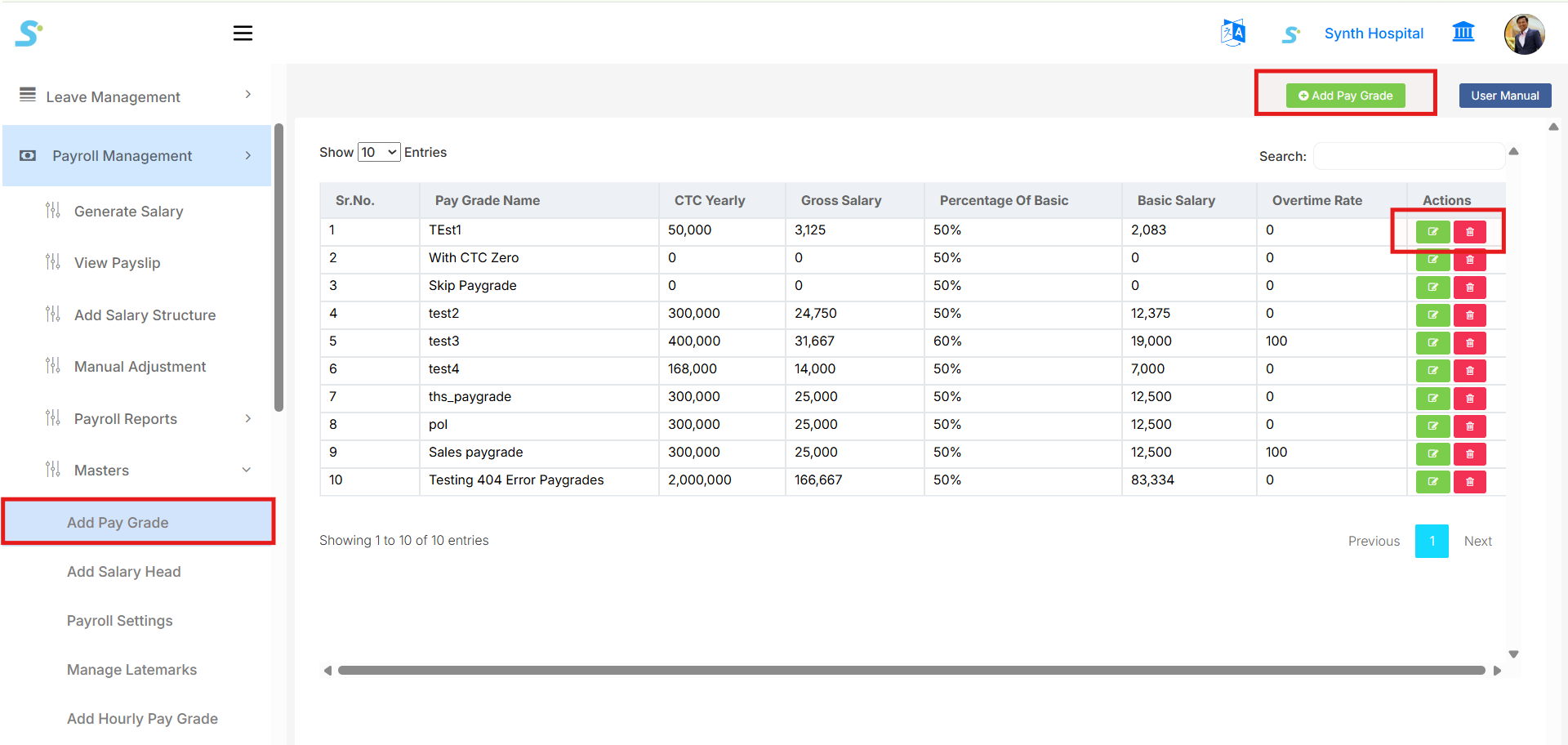 Add Pay Grade List