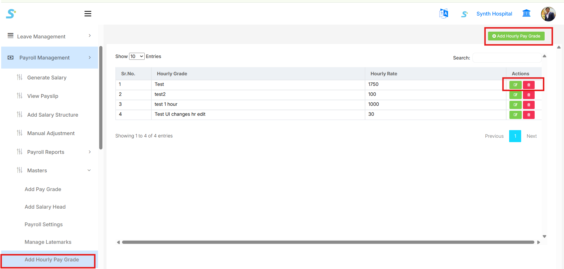Hourly Pay Grade List