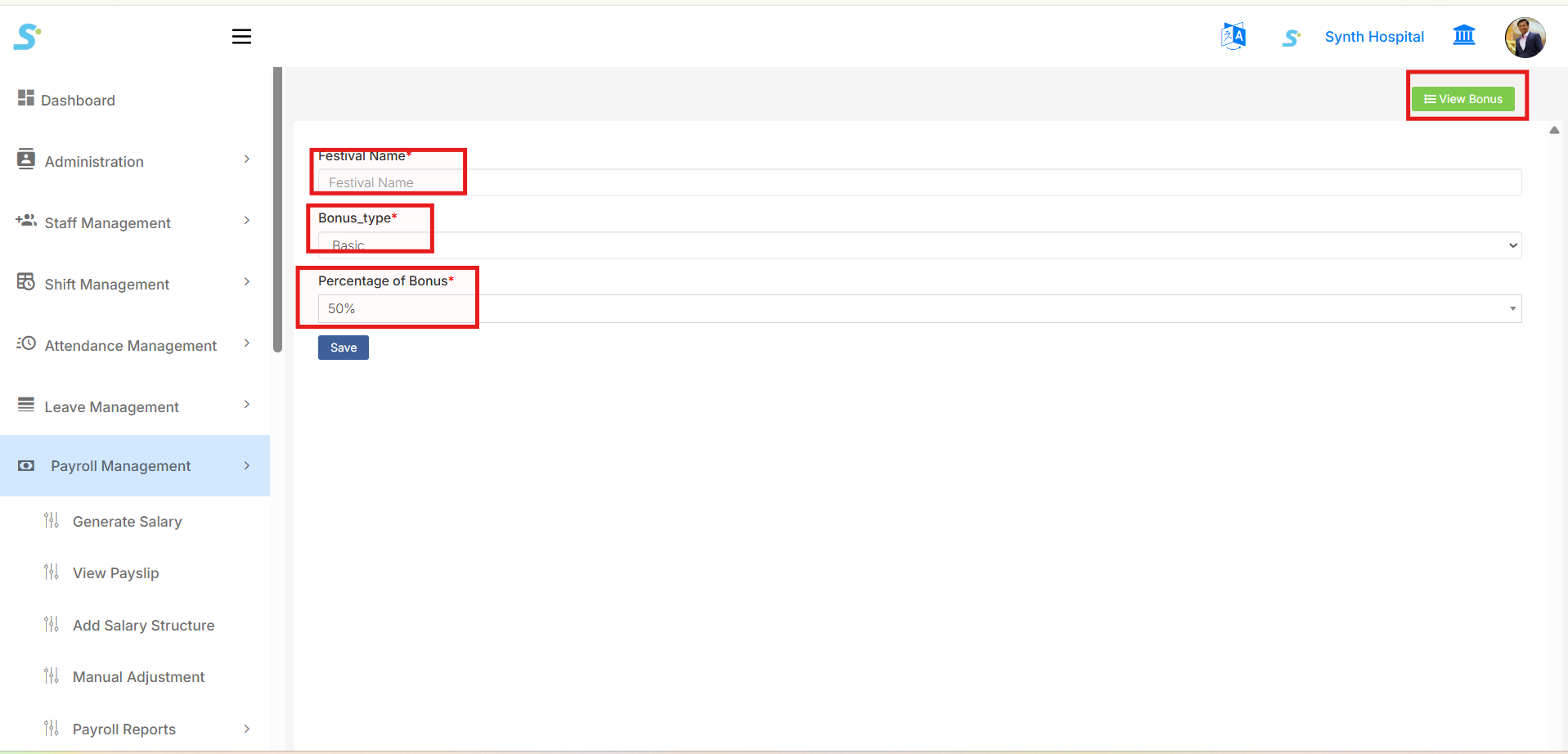 Add Bonus Setting Form