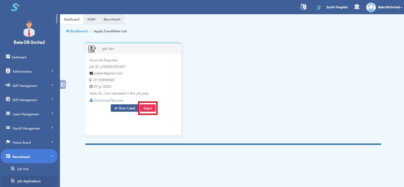 Job Application Tracking