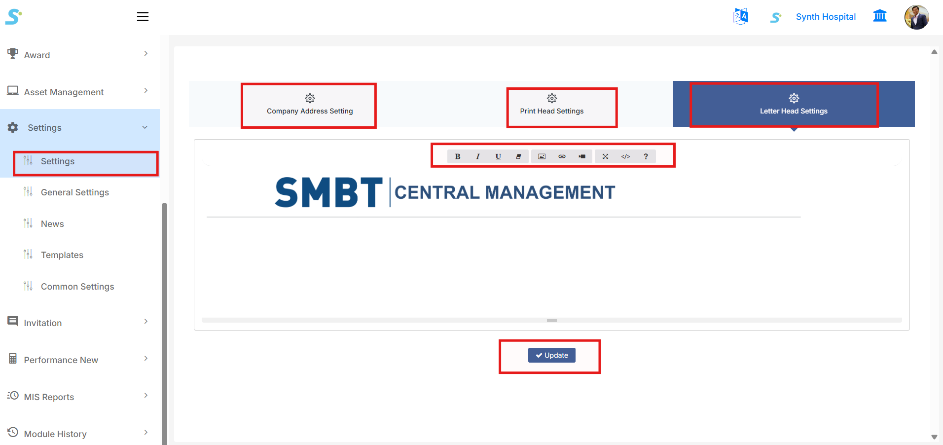 Settings Configuration