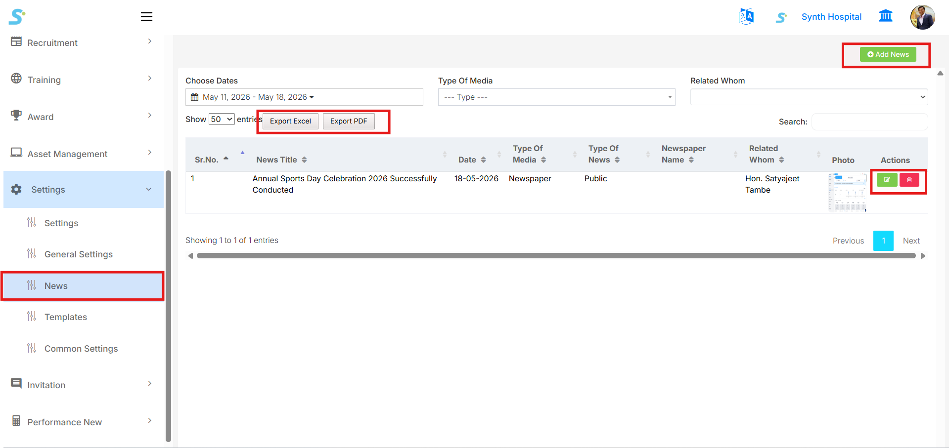 General Settings Form Details