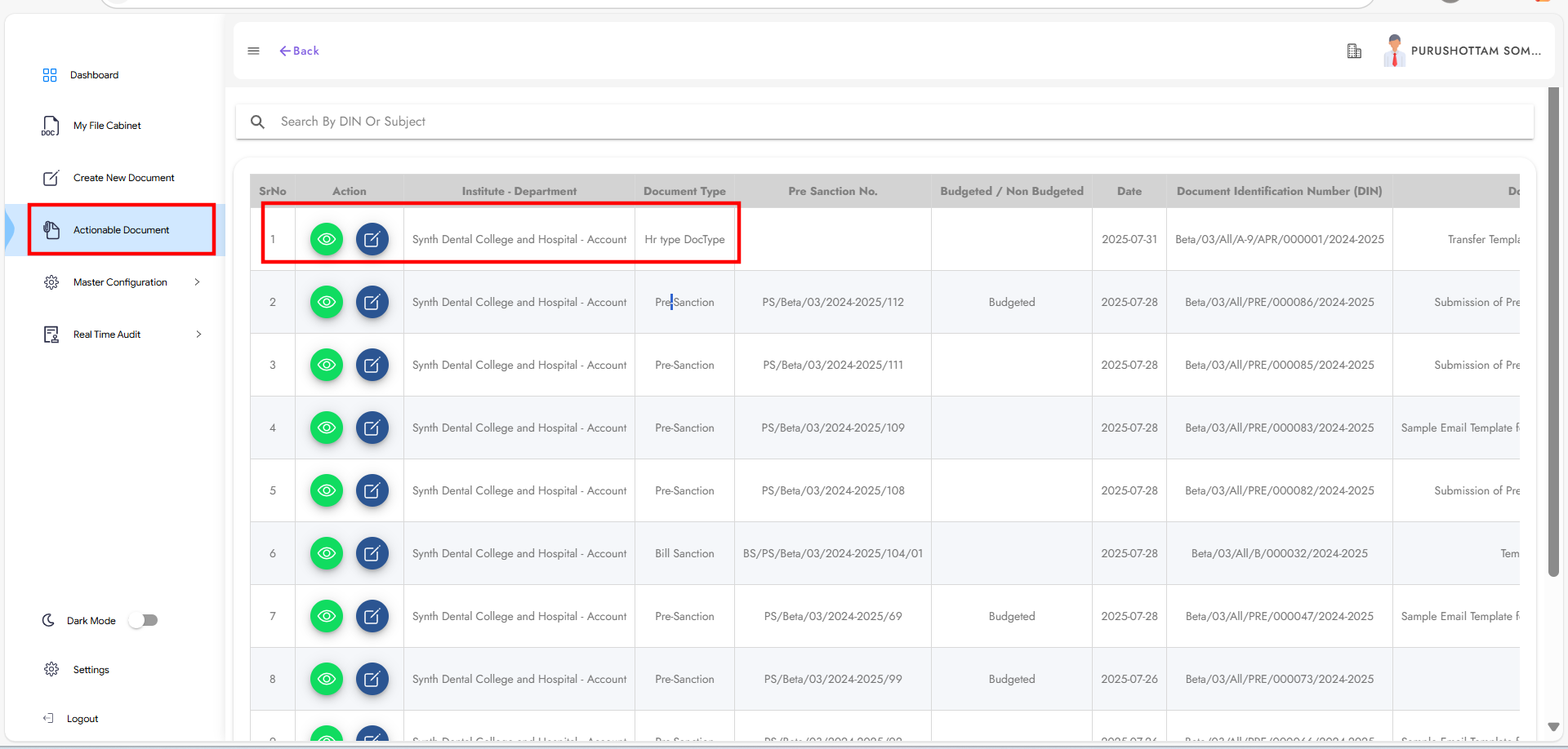 Actionable General Document