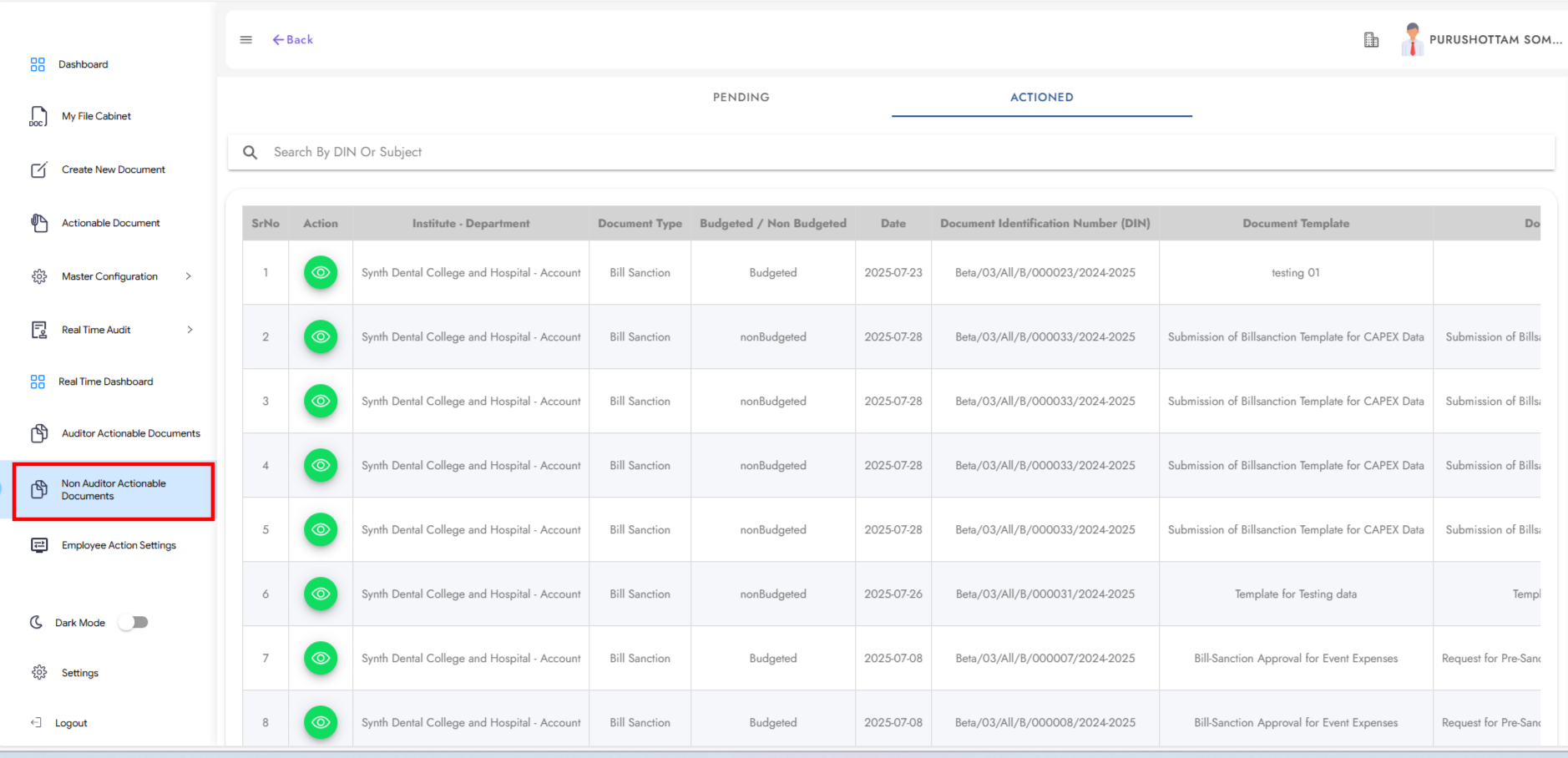 Non-Auditor Actionable