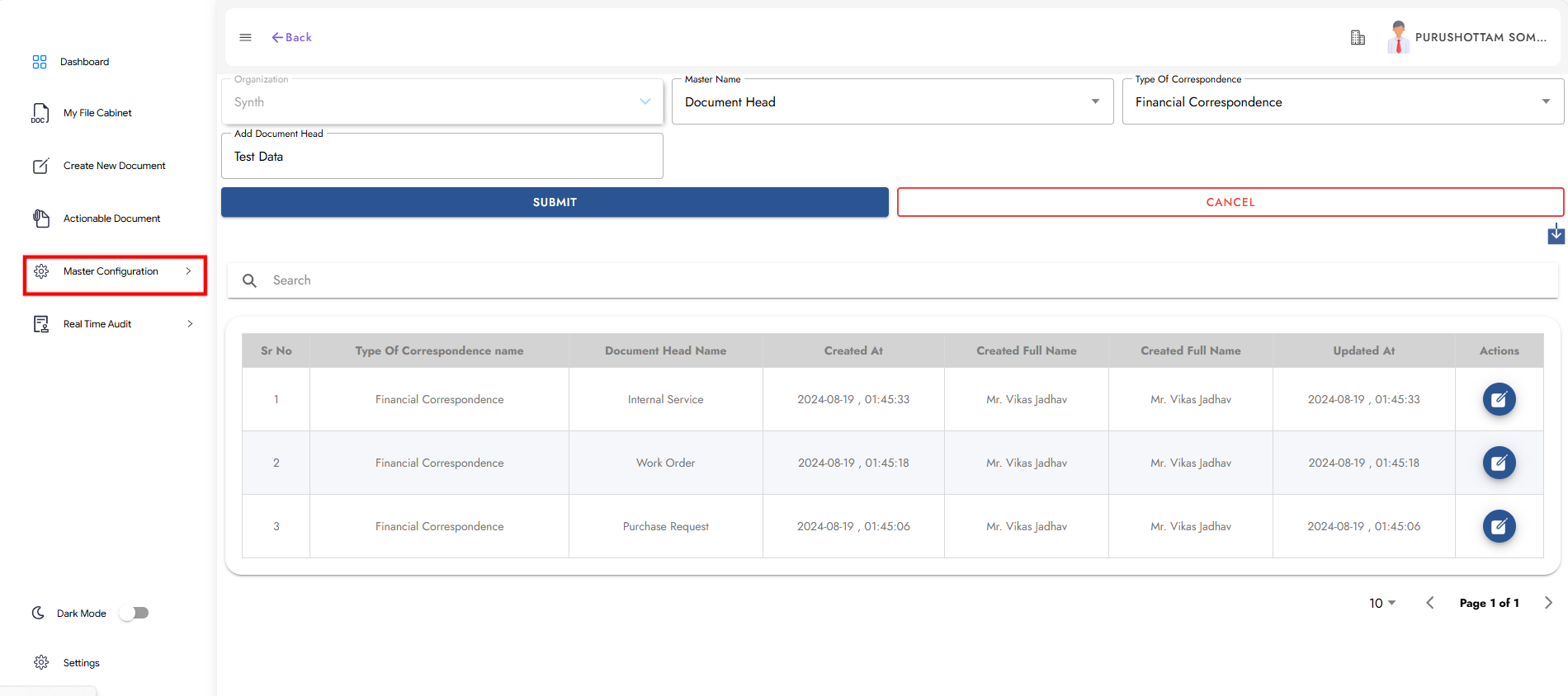 Master Configuration