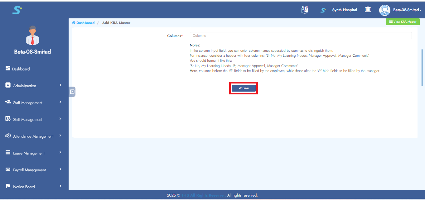 Enter Dynamic Table Information