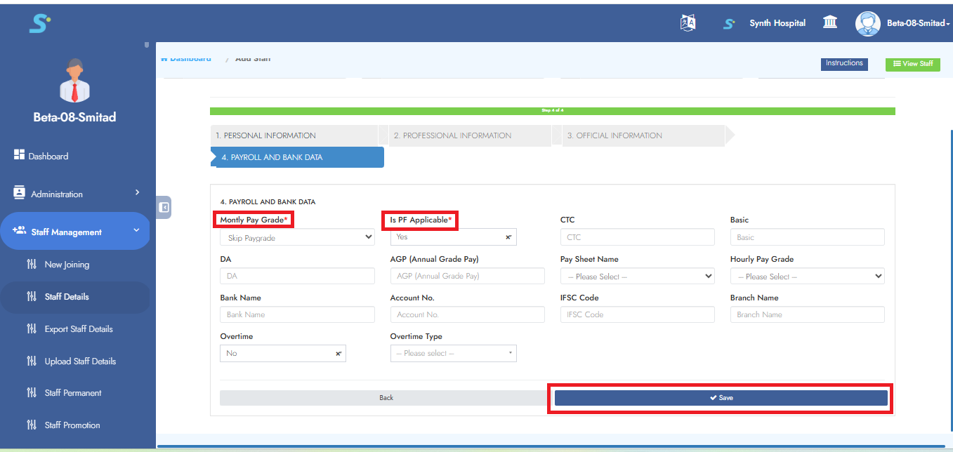 Payroll and Bank Data